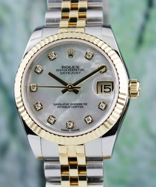(image for) A ROLEX MID SIZE 18K YELLOW & STEEL OYSTER PERPETUAL DATEJUST / 178273